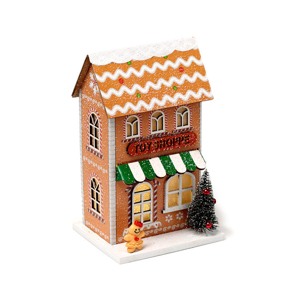 LED Decoration - Christmas Gingerbread Toy Shoppe XHOU06-0