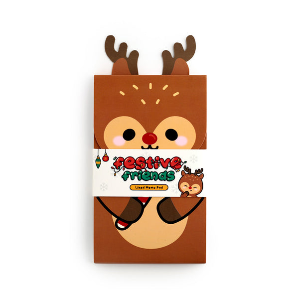 Flip Open Shaped Memo Pad - Christmas Festive Friends Rudolf  XMEMO124-0