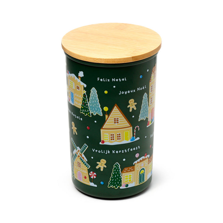 Recycled RPET Large Storage Jar - Christmas Houses XRPJAR94-0