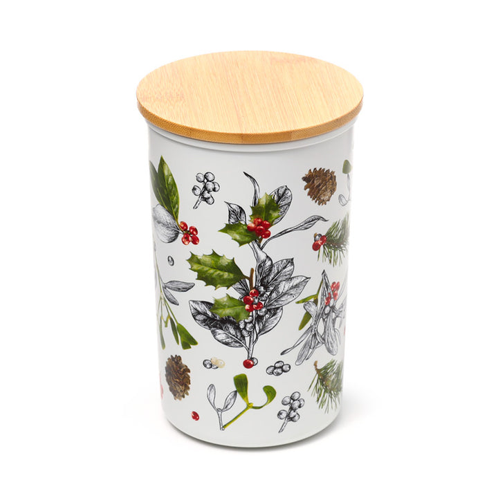 Recycled RPET Large Storage Jar - Christmas Winter Botanicals XRPJAR95-0