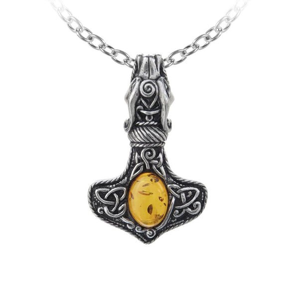 Amber Dragon Thor Hammer Pendant by Alchemy of England