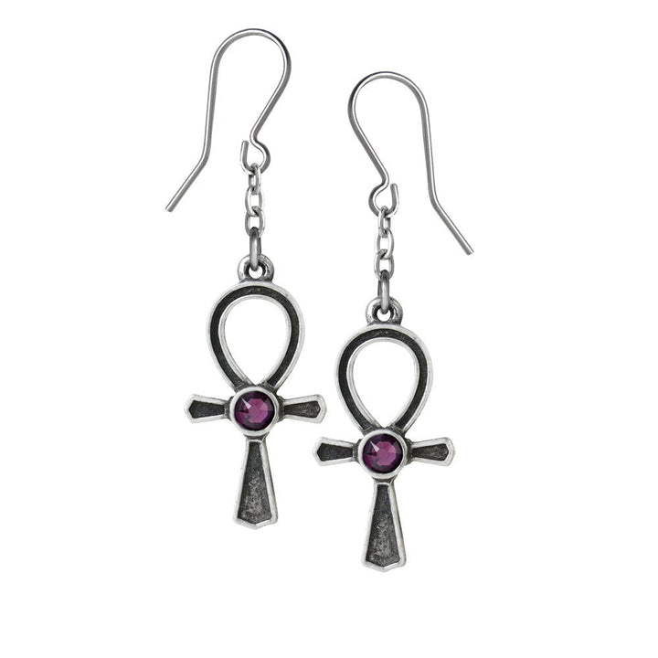 Ankh Of Osiris Dropper Earrings by Alchemy of England