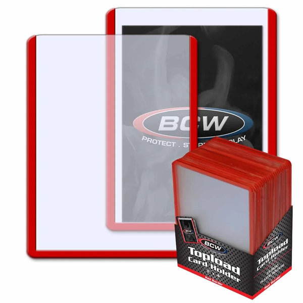 BCW 3x4 Topload Permium Card Holder, Red Border by BCW