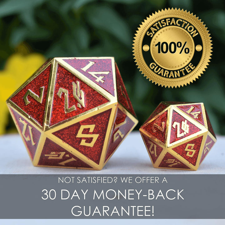 Black and Orange Sharp-Edged Metal Dice by Misty Mountain Gaming