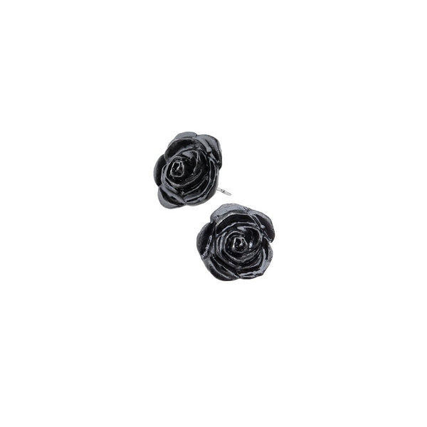 Black Rose Stud Earrings by Alchemy of England