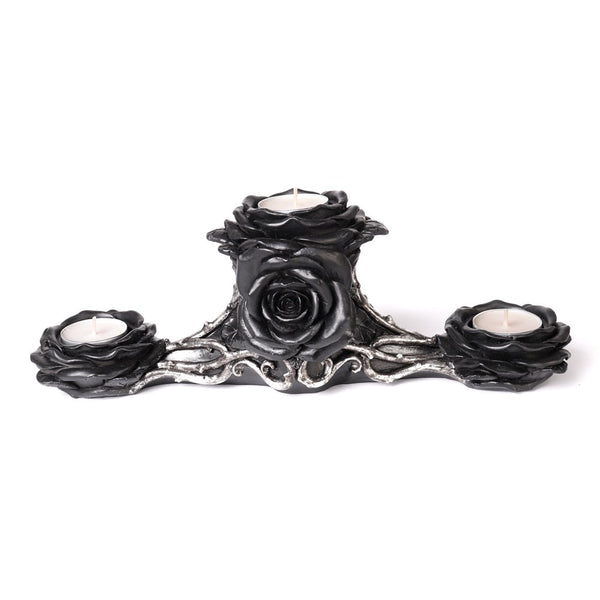 Black Rose Triple Tea Light Holder by Alchemy of England