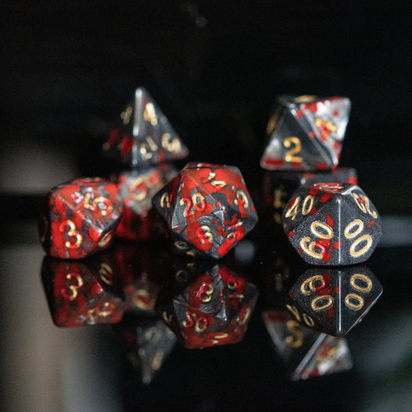 Blood and Iron Acrylic Dice Set by Misty Mountain Gaming