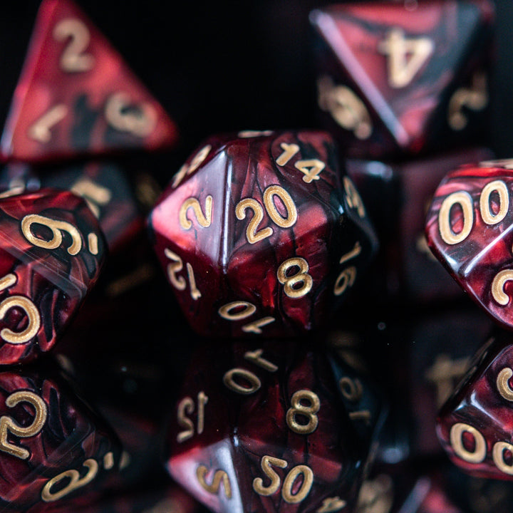 Blood Rose Acrylic Dice Set by Misty Mountain Gaming