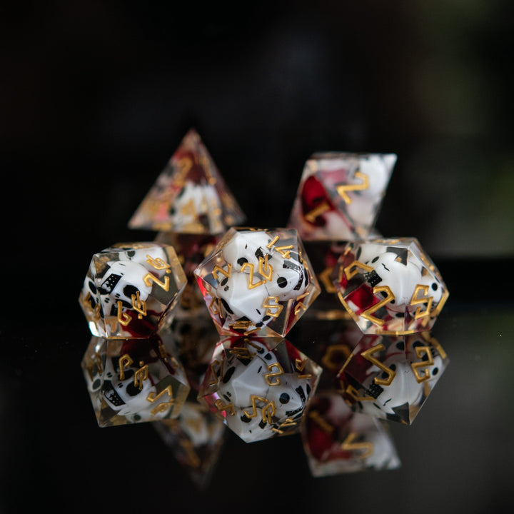 Bloody Corpse Sharp-Edged Resin Dice Set by Misty Mountain Gaming