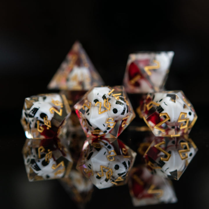 Bloody Corpse Sharp-Edged Resin Dice Set by Misty Mountain Gaming