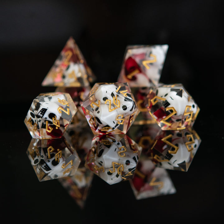 Bloody Corpse Sharp-Edged Resin Dice Set by Misty Mountain Gaming