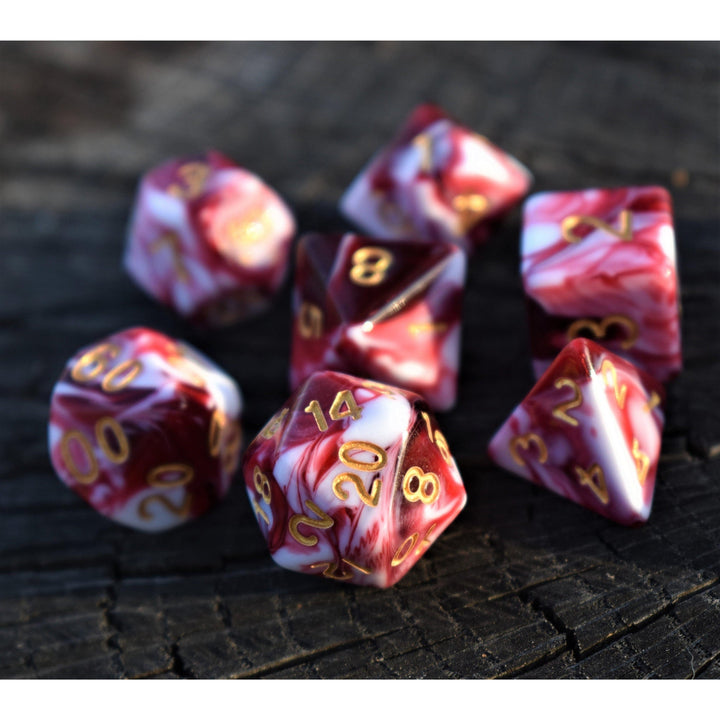 Bloody Waters Acrylic Dice Set by Misty Mountain Gaming