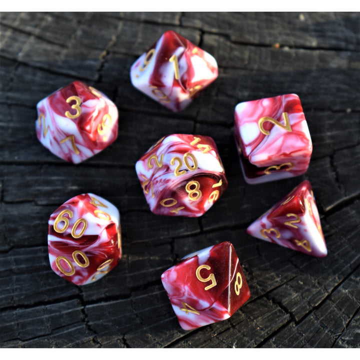 Bloody Waters Acrylic Dice Set by Misty Mountain Gaming