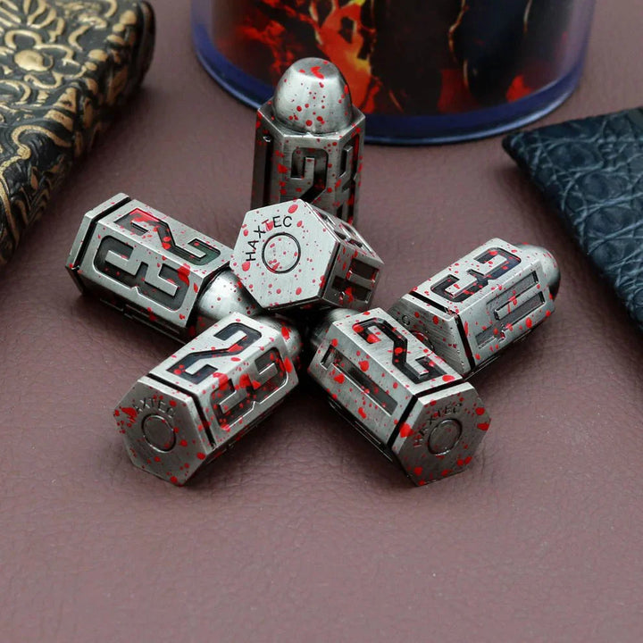 Bullet: Bloodstained Antique Iron Dice Set, 6-Pack by Haxtec