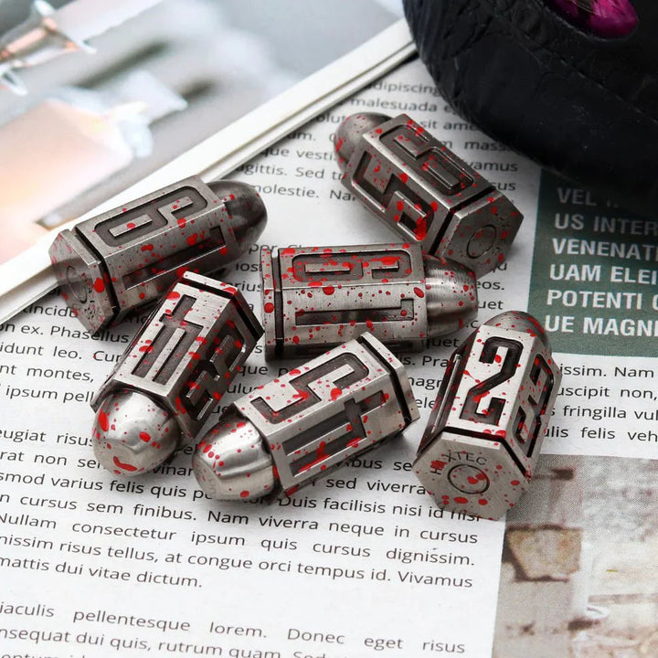 Bullet: Bloodstained Antique Iron Dice Set, 6-Pack by Haxtec