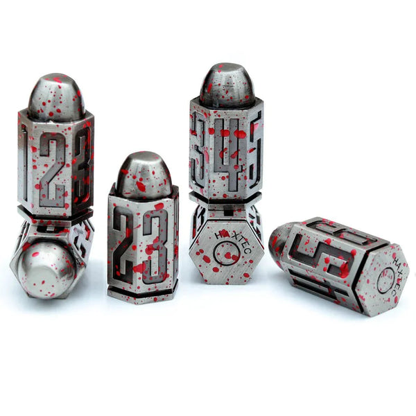 Bullet: Bloodstained Antique Iron Dice Set, 6-Pack by Haxtec