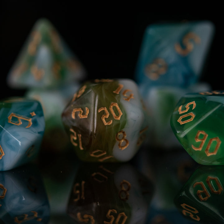 Cleric Class Acrylic Dice Set by Misty Mountain Gaming