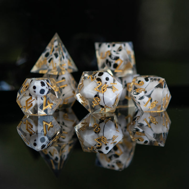 Corpse Gold Sharp-Edged Resin Dice Set by Misty Mountain Gaming