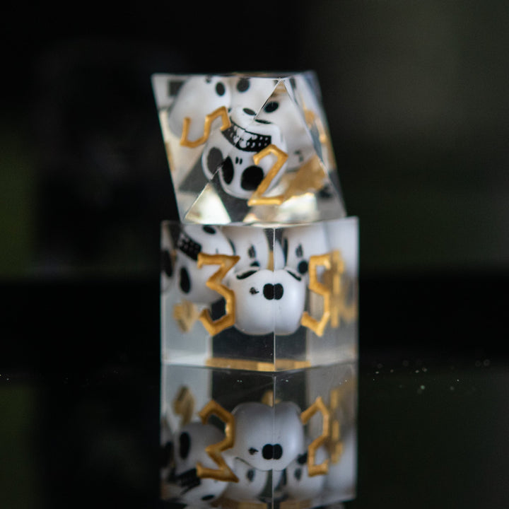 Corpse Gold Sharp-Edged Resin Dice Set by Misty Mountain Gaming