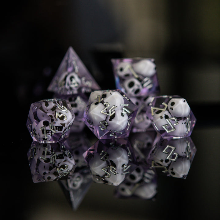 Corpse Lavender Sharp-Edged Resin Dice Set by Misty Mountain Gaming