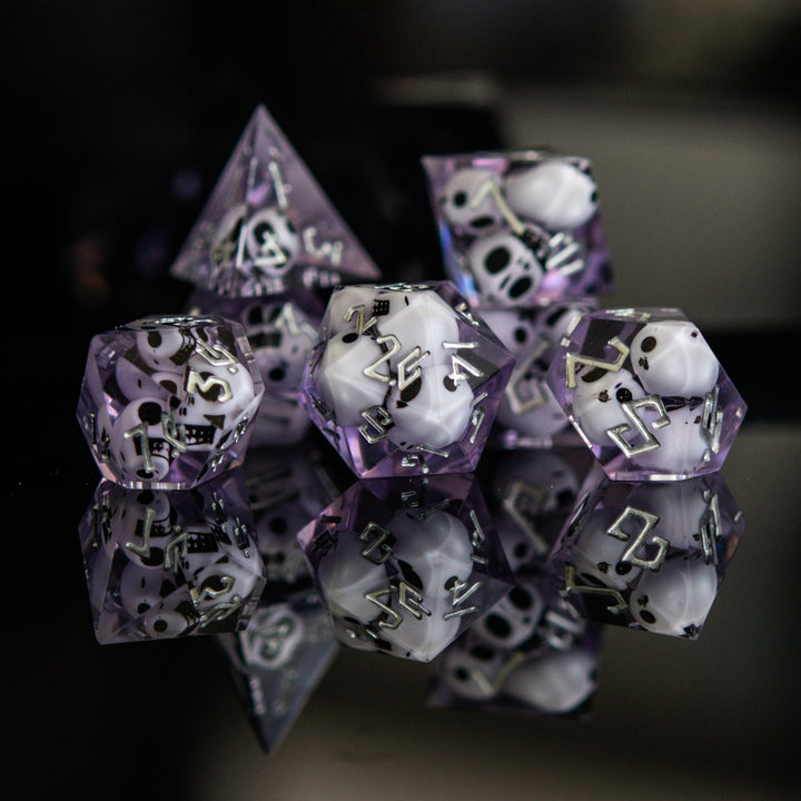 Corpse Lavender Sharp-Edged Resin Dice Set by Misty Mountain Gaming