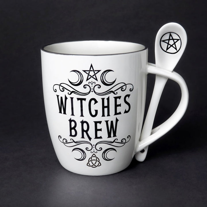 Crescent Witches Brew Mug Tea Cup and Spoon by Alchemy of England