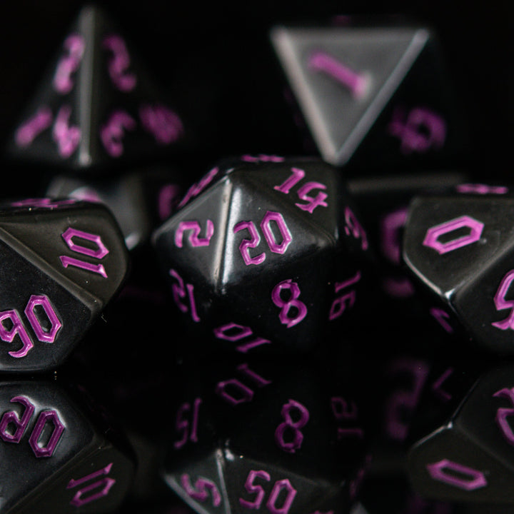 Dark Cathedral Purple Acrylic Dice Set by Misty Mountain Gaming