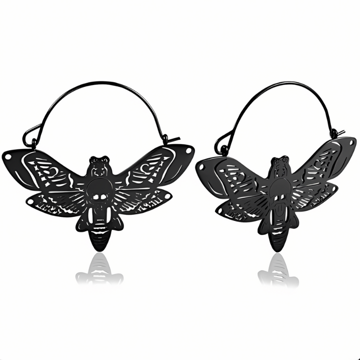 Deaths-head Hawkmoth Hoop Earrings-1