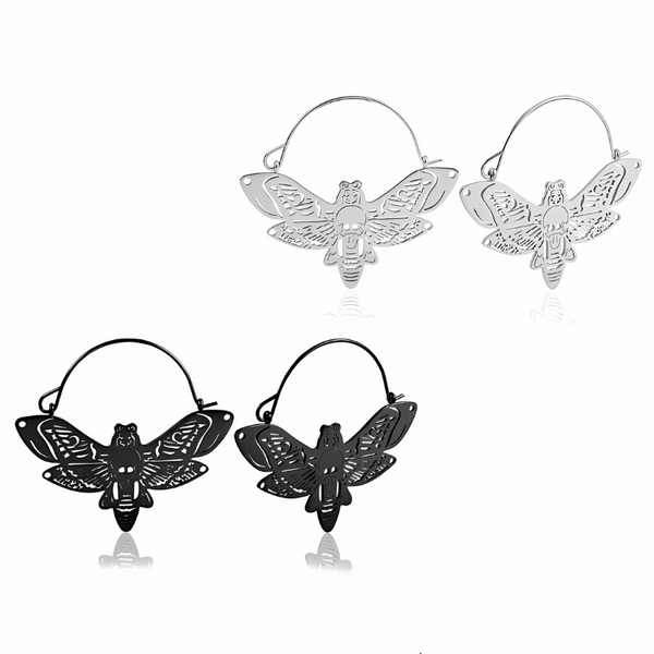 Deaths-head Hawkmoth Hoop Earrings-0