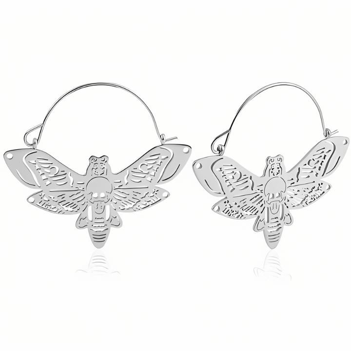 Deaths-head Hawkmoth Hoop Earrings-2