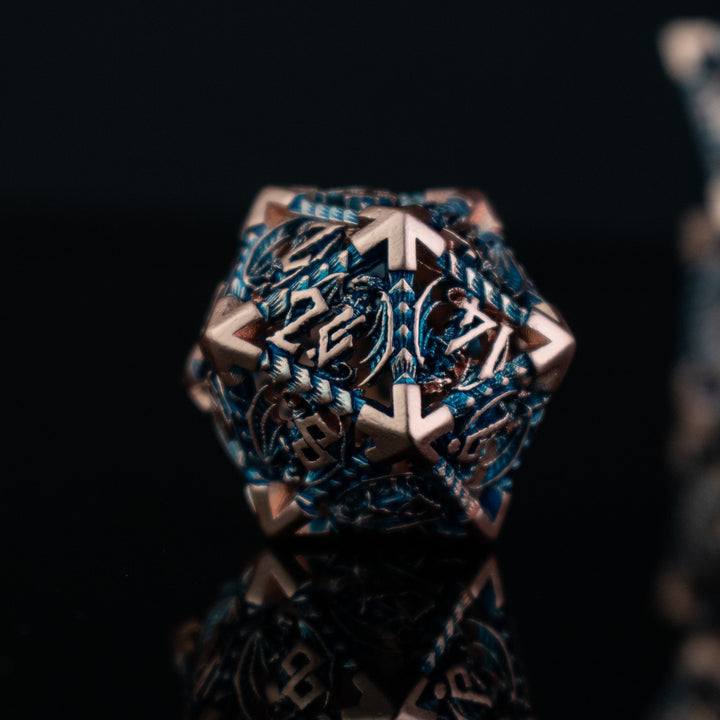 Dragonguard Hollow Metal Dice Set - Cobalt and Bronze by Misty Mountain Gaming