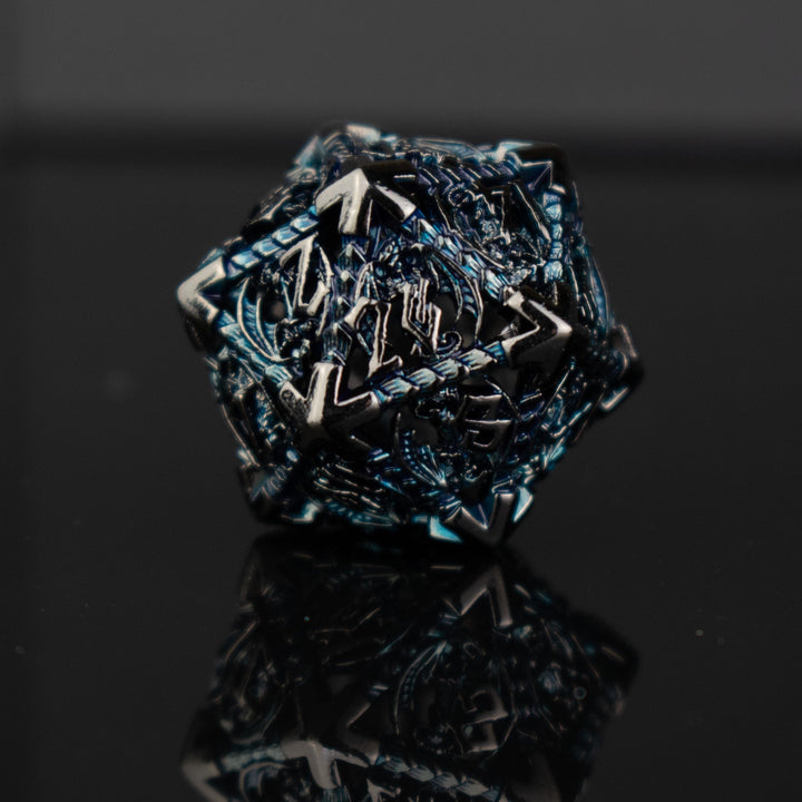 Dragonguard Hollow Metal Dice Set - Cobalt and Shadow by Misty Mountain Gaming