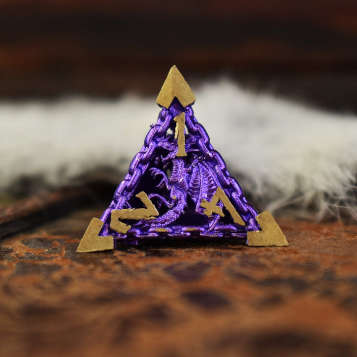 Dragon's Lair Hollow Metal Dice Set - Purple by Misty Mountain Gaming