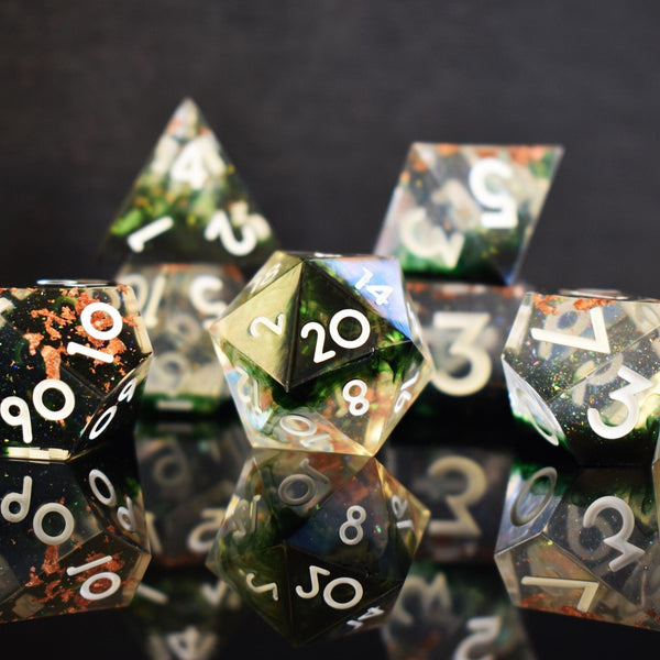 Earthbind Sharp-Edged Resin Dice Set by Misty Mountain Gaming