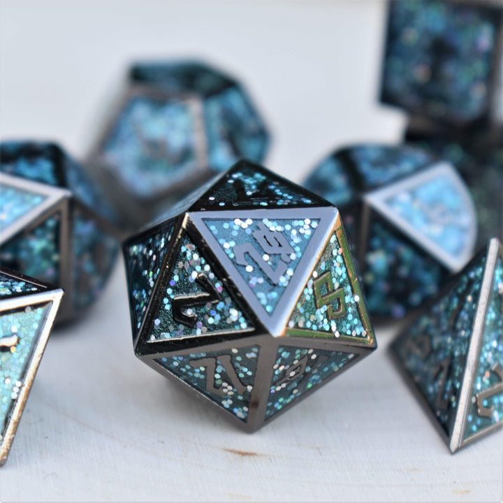 Elder Runes Midnight Dance Metal Dice Set by Misty Mountain Gaming