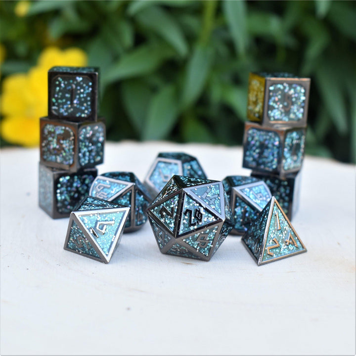 Elder Runes Midnight Dance Metal Dice Set by Misty Mountain Gaming