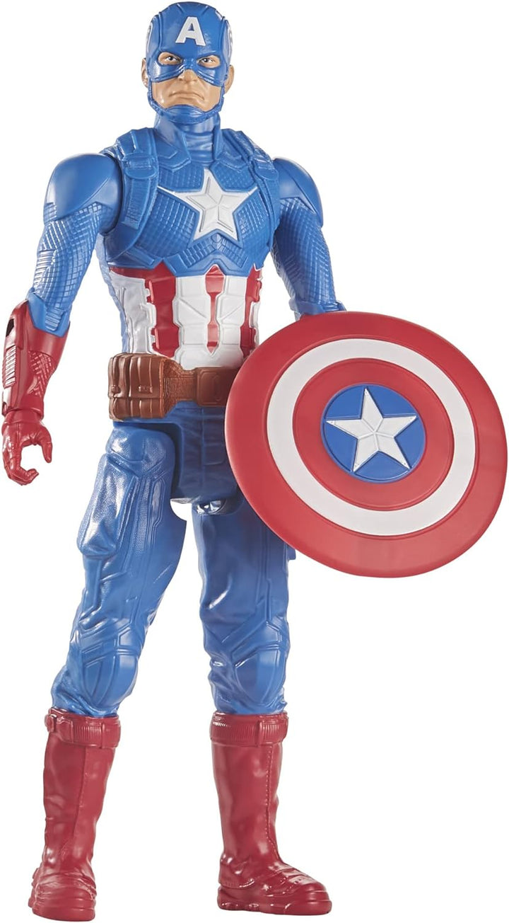 Marvel Avengers Titan Hero Series Captain America 12” Action Figure, Blue