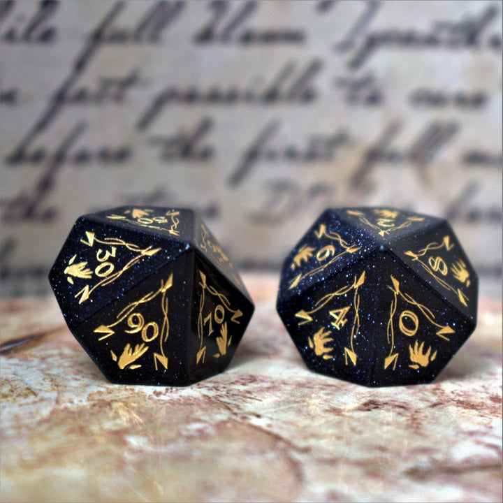 Fangs of Winter Blue Sandstone Stone Dice Set by Misty Mountain Gaming