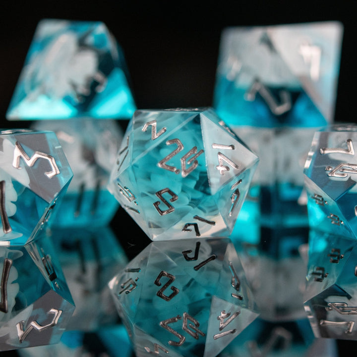 Fog Cloud Sharp-Edged Resin Dice Set by Misty Mountain Gaming