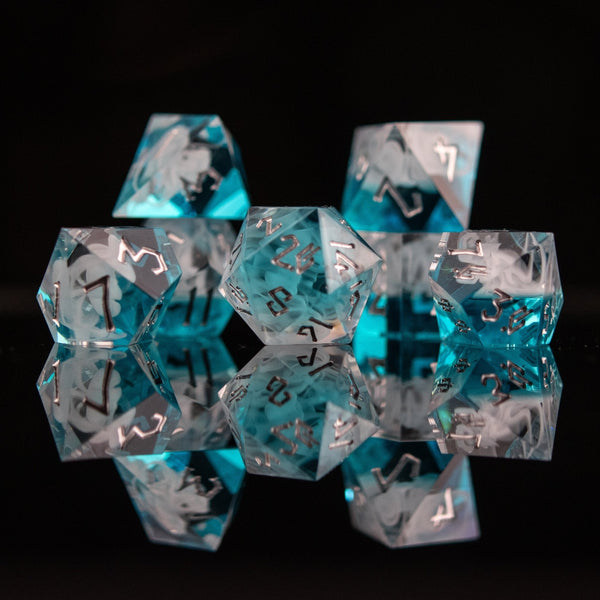 Fog Cloud Sharp-Edged Resin Dice Set by Misty Mountain Gaming