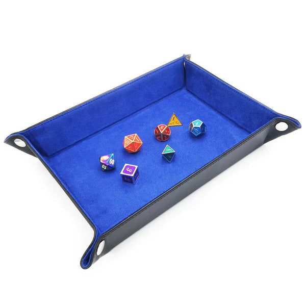 Foldable Dice Tray Dice Set - Blue by Haxtec