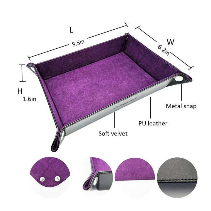 Foldable Dice Tray Dice Set - Purple by Haxtec