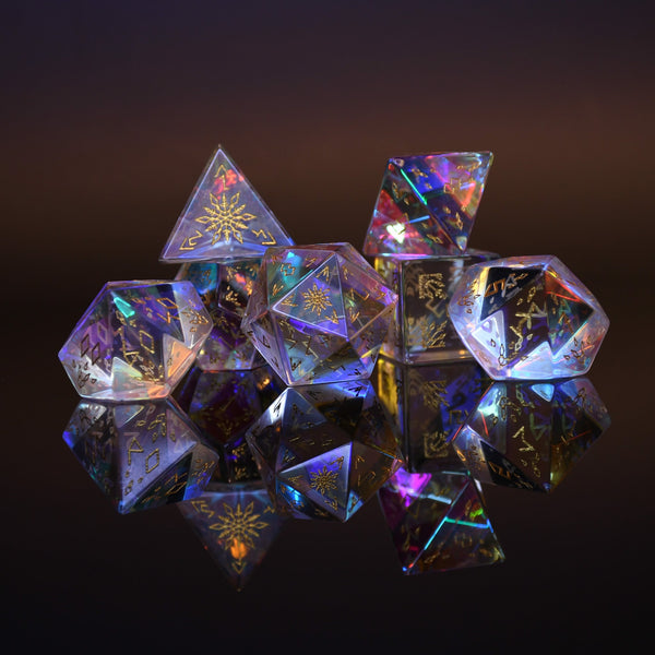 Frostbite Prism Glass Dice Set by Misty Mountain Gaming