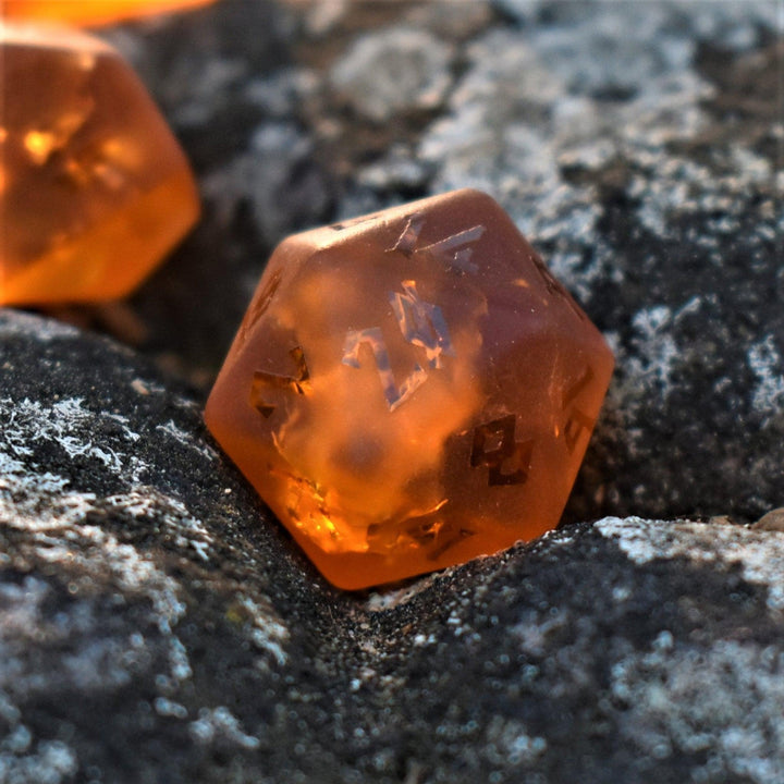 Gates of Helheim Raised Lava Glass Dice Set by Misty Mountain Gaming