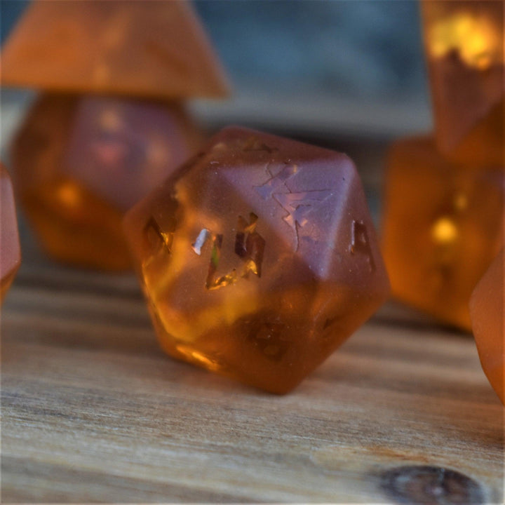 Gates of Helheim Raised Lava Glass Dice Set by Misty Mountain Gaming