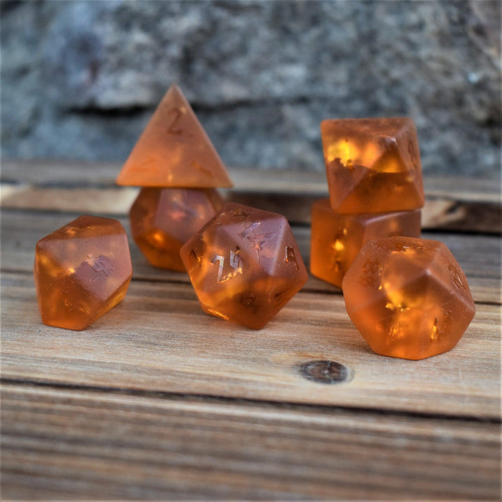 Gates of Helheim Raised Lava Glass Dice Set by Misty Mountain Gaming