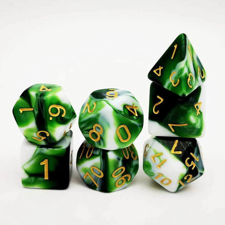 Gemini Dice Set - Green White by Haxtec