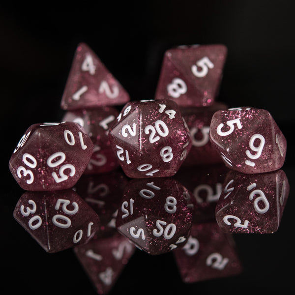 Glass of Rosé Acrylic Dice Set by Misty Mountain Gaming