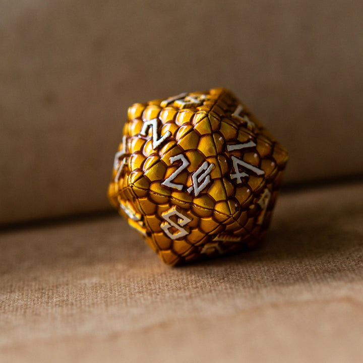 Gold Dragon's Egg Metal Dice Set by Misty Mountain Gaming