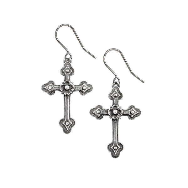 Gothic Devotion Crosses Dropper Earrings by Alchemy of England